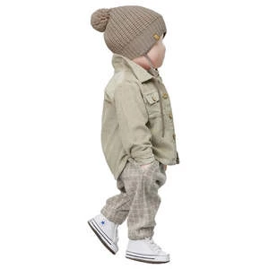 1+ In The FamilyKids 1+ In The Family Baby And Child Moritz Pants - Taupe Checks - Image 2