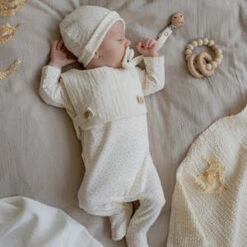 1+ In The FamilyKids 1+ In The Family Baby Nona Jumpsuit Cream With Dashes