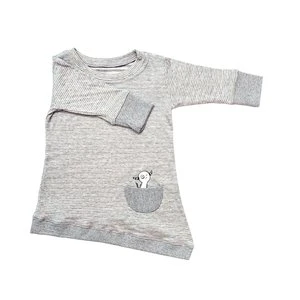 Bash + SassKids Bash+Sass Asymmetric Dress - Grey Skinny Stripes - Image 2