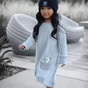 Bash + SassKids Bash+Sass Asymmetric Dress - Grey Skinny Stripes - Image 4