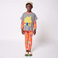 Bobo ChosesKids Bobo Choses All Over Geometric Print Swim Leggings - Orange