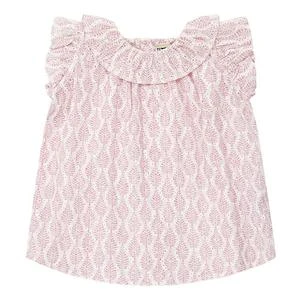 Bontonkids Bonton Baby Anna Leaf Print Blouse - Pink