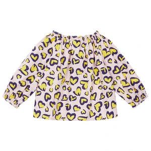 BontonKids Bonton Baby Reina Blouse - Yellow Heart Leopard Print - Image 2