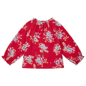 BontonKids Bonton Child Carla Blouse - Red Floral Print - Image 2