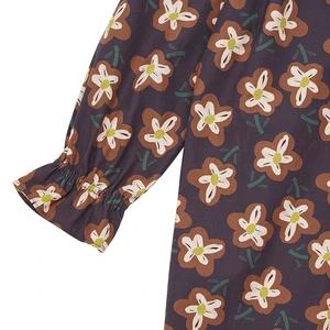BontonKids Bonton Child Dahlia Dress - Painted Flower Print Brown - Image 3