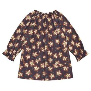 BontonKids Bonton Child Dahlia Dress - Painted Flower Print Brown