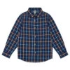 Bontonkids Bonton Child Panama Shirt - Navy Blue Plaid