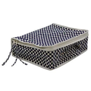BontonKids Bonton Suitcase Bag - Checkerboard Navy Blue Canvas
