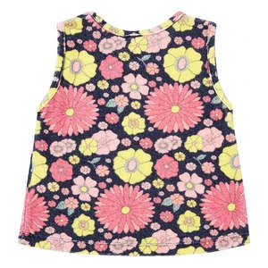 BontonKids Bonton Child Vintage Tank Top - Navy With Floral Print - Image 2