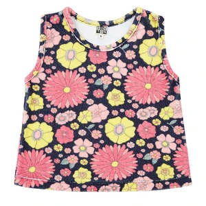 BontonKids Bonton Child Vintage Tank Top - Navy With Floral Print