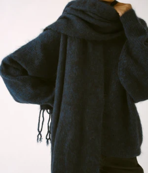 SAYAKA DAVISBrushed Mohair Scarf - Indigo - Image 2