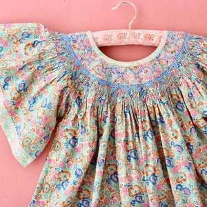 BonjourKids Bonjour Butterfly Kid's Dress - Blue Garden - Image 2