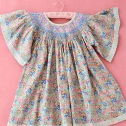 BonjourKids Bonjour Butterfly Kid's Dress - Blue Garden