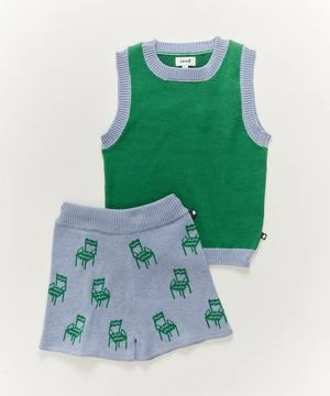 OeufKids Oeuf Chair Vest And Bloomer Set - Ciel - Image 2