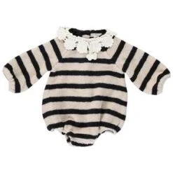 Bebe OrganicKids Bebe Organic Cleo Romper - Parisian Stripes
