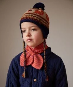 OeufKids Oeuf Fair Isle Ear Flap Hat - Indigo/Squirrel