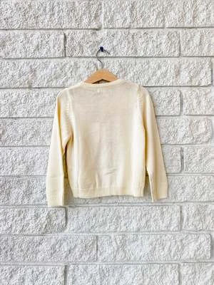 Pink ChickenKids Pink Chicken Girls Maude Sweater - Cream Bows - Image 3