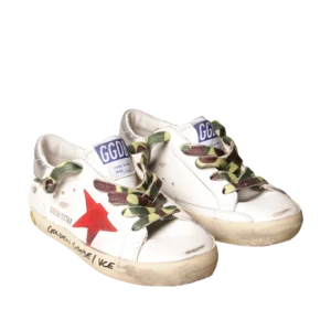 Golden GooseKids Golden Goose Super-Star Leather Upper Nabuk Star Laminated Heel Signature Foxing - Image 2