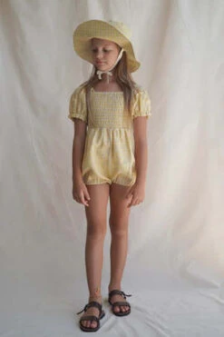 House Of PalomaKids House Of Paloma Serafina Playsuit - Lemon Vichy