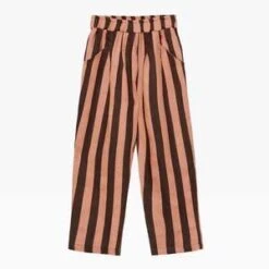 Weekend House KidsKIDS Stripes Kid's Linen Pant - Brown/Pink Stripe