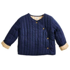 OeufKids Oeuf NYC Child Quilted Jacket - Indigo Blue/Sand Beige