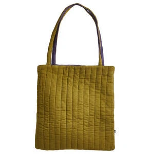 OeufKids Oeuf NYC Child Quilted Reversible Tote Bag - Moss Green/Raisin Purple - Image 2