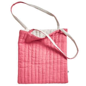 OeufKids Oeuf NYC Child Quilted Reversible Tote Bag - Rose Pink/Cloud White