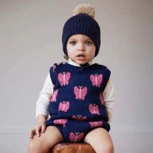 OeufKids Oeuf Pompom Beanie - Indigo Blue - Image 3