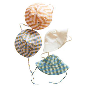 Oeuf NYCKids Oeuf Sun Hat - Papaya Orange Gingham - Image 2