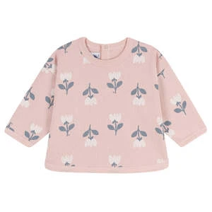 Petit BateauKids Petit Bateau Baby Sweatshirt Saline Pink With Flower Print - Multi