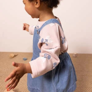 Petit BateauKids Petit Bateau Baby Sweatshirt Saline Pink With Flower Print - Multi - Image 3