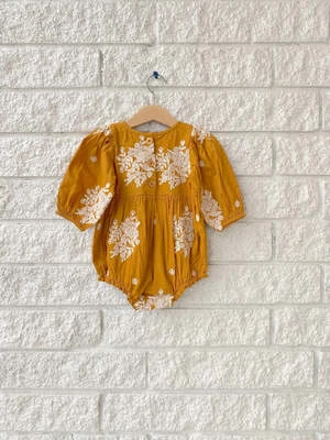 Pink ChickenKids Pink Chicken Baby Girls Brooke Bubble - INCA GOLD W/ EMBROIDERY - Image 2