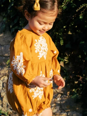 Pink ChickenKids Pink Chicken Baby Girls Brooke Bubble - INCA GOLD W/ EMBROIDERY - Image 4