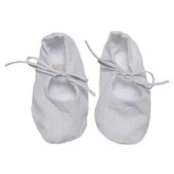 MakiéKids Makie Remi Newborn Shoes - White/Grey Pinstripes