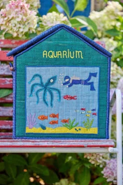 RiceKids Rice Medium Toy Basket - Blue Vacation Design