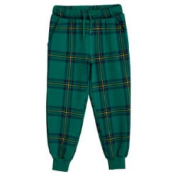 Mini RodiniKids Mini Rodini Check AOP Sweatpants - Green