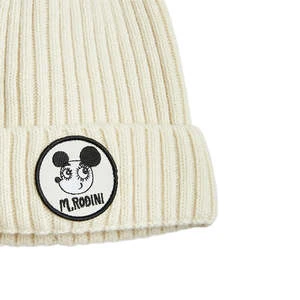 Mini RodiniKids Mini Rodini Baby And Child Knitted Soft Wool Beanie - White - Image 3