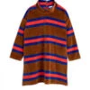 Mini RodiniKids Mini Rodini Velour Stripe Long Sleeve Dress - Brown