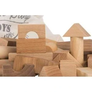 Wooden Story100 Pieces Natural Blocks In Canvas Bag - Image 2