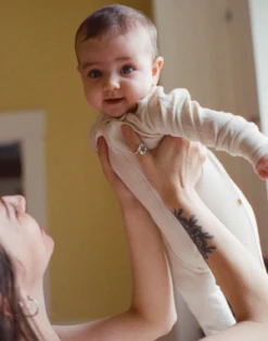 NobleKids Noble Organic Pointelle Footie Sleeper - Oat Milk