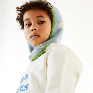 OeufKids Oeuf Baby And Child With Cloud Pattern Balaclava - Ocean Blue - Image 3