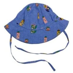 Oeuf NYCKids Oeuf Baby Sun Hat - Iris Blue With Tea Time Print