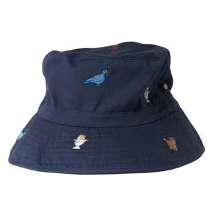 OeufKids Oeuf Child Bucket With Embroidered Franglais Print Hat - Indigo Blue - Image 2
