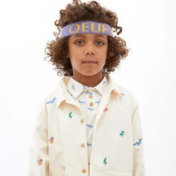 OeufKids Oeuf Child Gardenia Cream With Embroidered Franglais Print Jacket - Cream