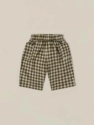 Organic ZooKids Organic Zoo Gingham Fisherman Pants With Pockets - Olive - Image 3