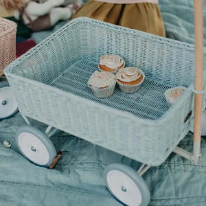 Olli EllaKids Olli Ella Rattan Wonder Wagon - Vintage Blue - Image 8