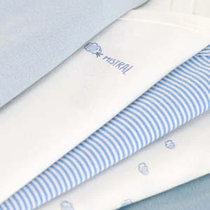 Petit BateauKids Petit Bateau Set Of Five Long Sleeved Bodysuits - Blue/Cloud Print - Image 3