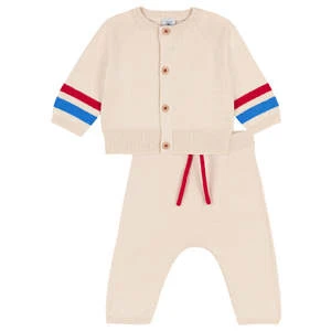 Petit BateauKids Petit Bateau Baby Two Piece Set Cream With Stripes - Multi - Image 3