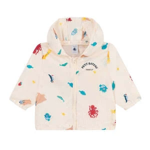 Petit BateauKids Petit Bateau Windbreaker Jacket With Hood - Sea Creature Print