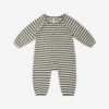 Quincy MaeKids Quincy Mae Waffle Long Sleeve Jumpsuit - Navy Stripe